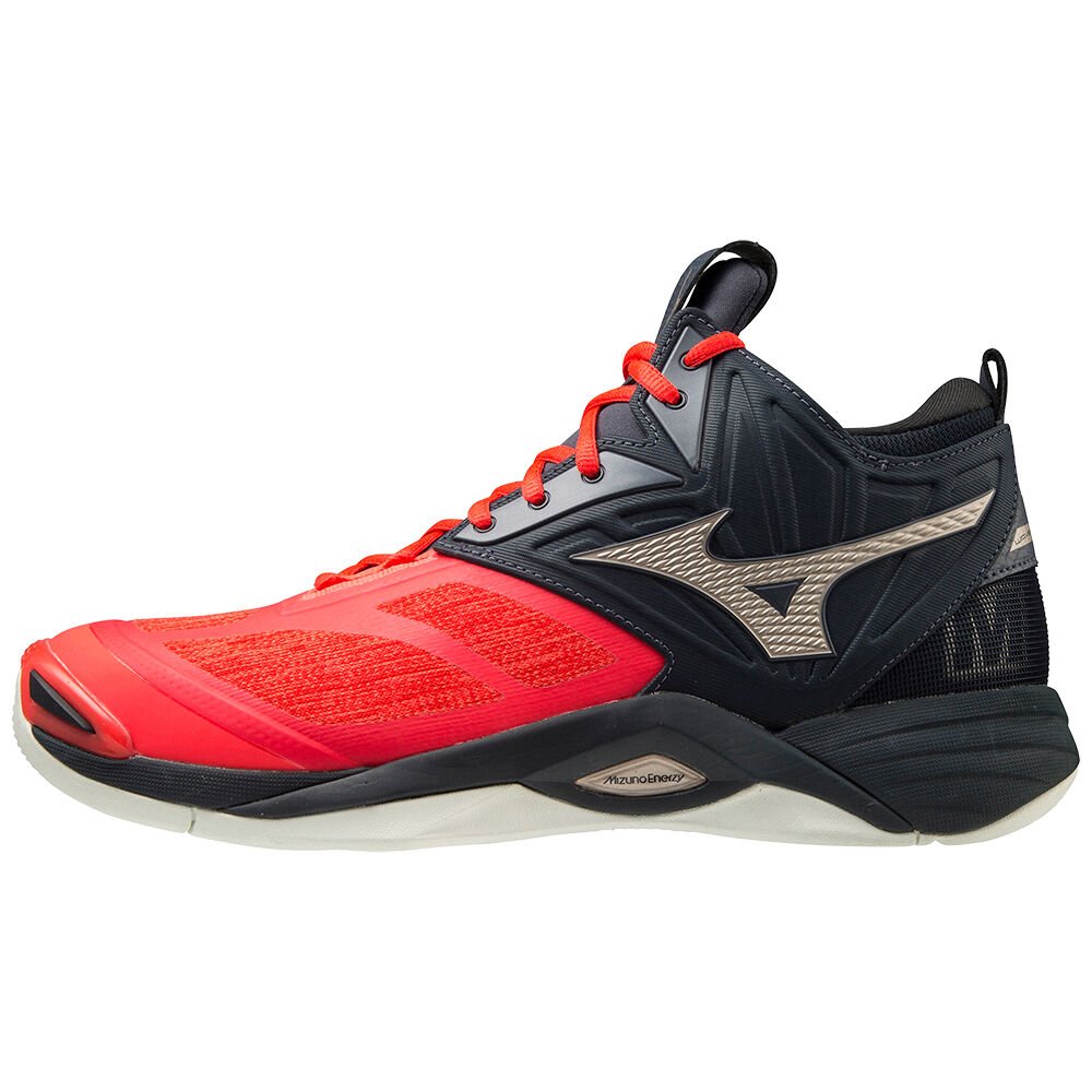 Mizuno Wave Momentum 2 Mid - Bayan Voleybol Ayakkabısı - Kırmızı/Altın Türkiye (PZVAXT-972)